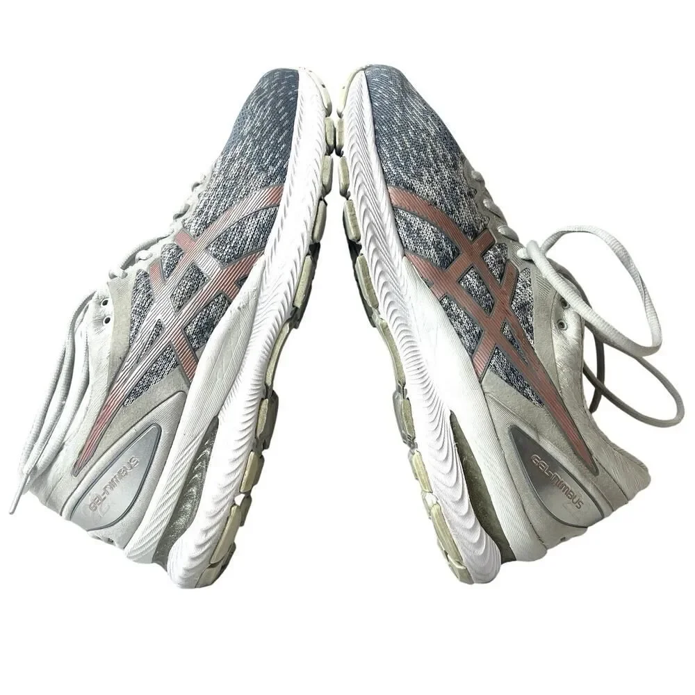 Asics Women's Gel Nimbus 22 Gray Running Shoes Sneakers Size 10 Low Top Lace Up